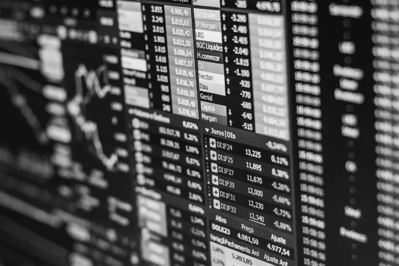 A trading screen of commodity prices and percentage changes.